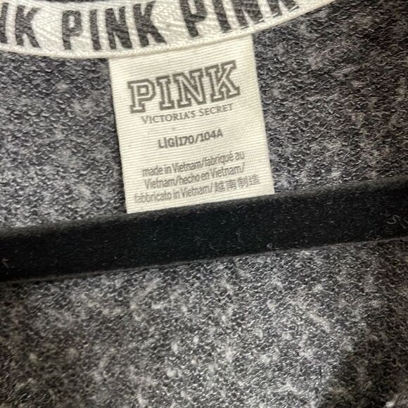 PINK Victoria’s Secret dark gray/white/yellow logo pullover, size L, NWOT - Picture 5 of 8